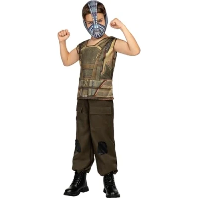 Image of Funidelia Bane Costumes Batman for boy Superheroes, DC Comics, Villains, The Dark Knight Costume kids accessory fancy dress &amp; props Halloween, carnival parties Size 10 12 years