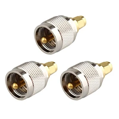 Image of Jopto 3PCS RF Coaxial Connector CB Radio Adapter SMA Male to UHF PL259 PL 259 SL16 Straight Handheld Antenna Compatible with Baofeng Wouxun Kenwood