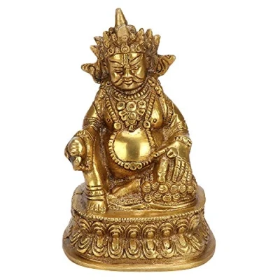 Image of Idol Lord Kuber Kuvera Wealth Hindu God Kubera Statue Murti for Prosperity Money Home Décor Locker Safe Tijori
