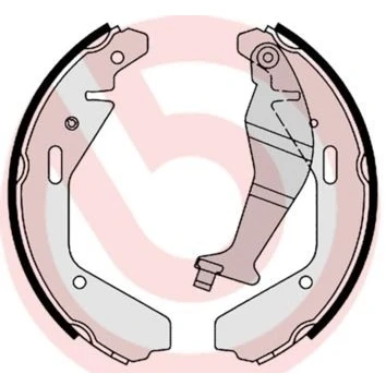 Image of 073176, 5320084, 5320084E00, 5320084E00000, 5320084E01000 Brake Shoes BREMBO S 79 502 200mm 29mm with handbrake lever SUZUKI: Ignis I