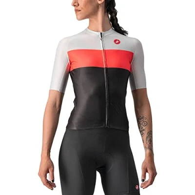 Image of CASTELLI 4522057 085 AERO PRO W Jersey Sweatshirt Women&#039;s Light Black/Brilliant Pink SIL M