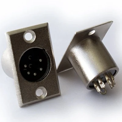 Image of Loops XLR 5 Pin/Pole Male Solder Connector Chassis/Patch Panel Mount Module Plug