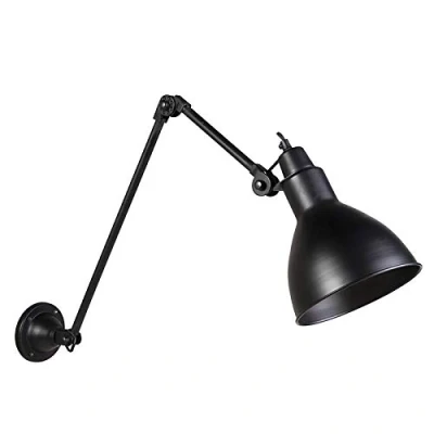 Image of Qazqa Industrial Wall Lamp I Light Black Adjustable Wye Suitable for LED E27 1 Steel Living Room Kitchen Bedroom