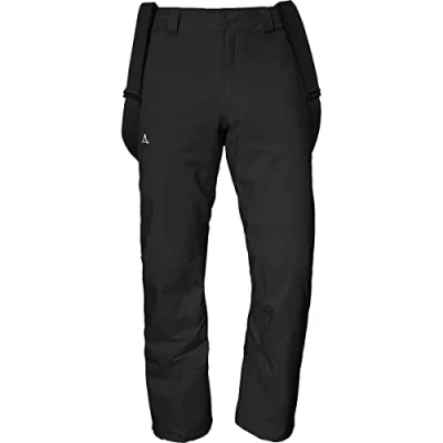 Image of Schöffel Weissach M Men&#039;s Waterproof and Windproof Ski Trousers, Warm Snow Trousers with Guard Reinforcement Against Edge Strikes, Black, 46