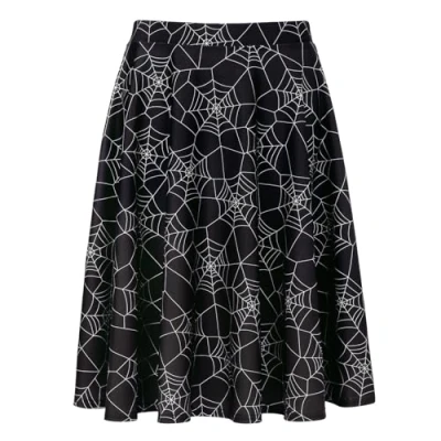 Image of HDE Skirts for Women Midi Skirt Skater Knee Length High Waist Fun Prints, Spiderweb, L