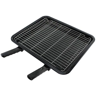 Image of SPARES2GO Extra Large Grill Pan, Rack &amp; Dual Detachable Handles for Lamona Oven Cookers
