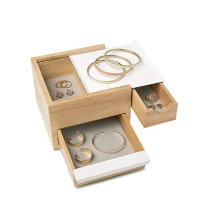 Image of Umbra Mini Stowit Jewelery Box, Natural/White