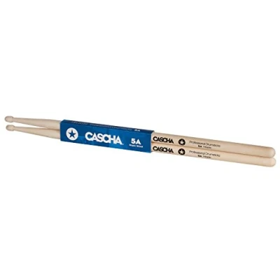 Image of CASCHA professional drumsticks 5A robust maple sticks I wood drum accessories wooden head model 1 pair (2 pieces)