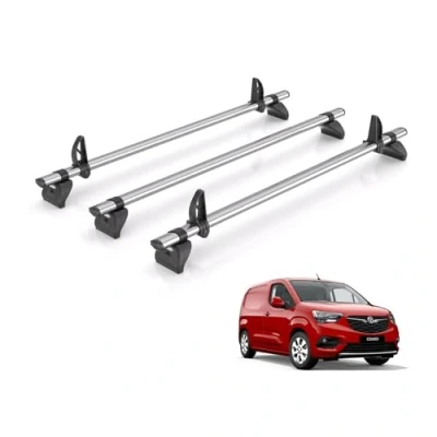 Image of Rhino Roof Rack for Vauxhall Combo 2018+ [Only Fits Short (L1) Wheelbase Models] 3 Bars + Loadstops GB3FL/KLS2