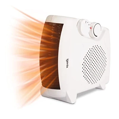 Image of Igenix Portable 2kW Electric Low Energy Fan Heater, Features 2 Heat Settings And Cool Air Setting, With Automatic Shut Off When Its Gets Too Hot, Adjustable Thermostat, White