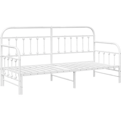 Image of vidaXL Daybed Frame with Trundle White, 80x200 cm, Steel