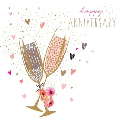 Image of Portfolio, Sara Miller London Jaz and BAZ Anniversary Card Champagne