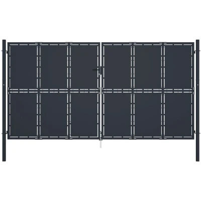Image of vidaXL Garden Gate Steel 400x175 cm Anthracite