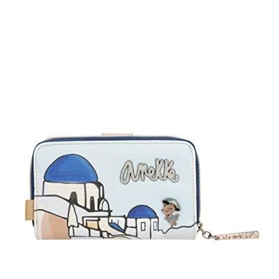 Image of Anekke Women&#039;s Wallet Medium for Women Leatherette with Zip and Tab Closure Mediterranean Collection Accessories 15 x 10 3 cm, various, One size