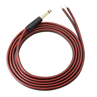 Image of XMSJSIY 1/4 TS to Speaker Bare Wire,Audio Cable 6.35mm Male Mono Adapter Replacement Open End Gold Plated OFC HiFi Cord Amplifier Patch for DJ Application