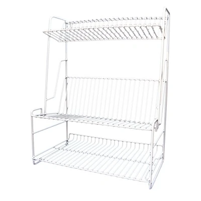 Image of Delfinware Wireware White 3 Tier Plate Rack
