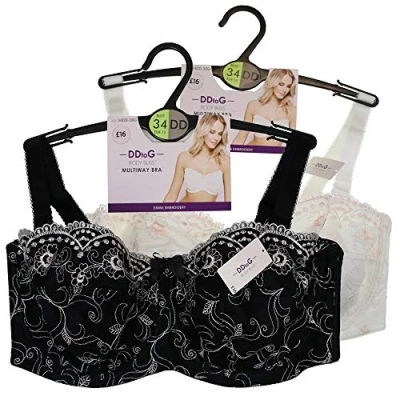 Image of UK High Street Ladies BHS Body Bliss Multiway Embroidered Bra (36 DD, Cream)