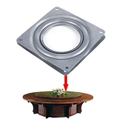 Image of 4 Square Lazy Susan Rotating Platform 360 Degrees Turntable Swivel Plate with Steel Ball Bearings Multi Purpose for TV Desk Table Rack, Anti Corrosion, Rust proof