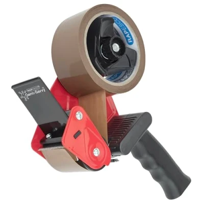 Image of Rapesco 1683 Germ Savvy Antibacterial 960 Packing Tape Dispenser with 1 Brown