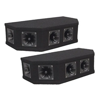 Image of Soundlab 2 x Tweeter Array 50W Black Piezo Top Box Speaker DJ Disco
