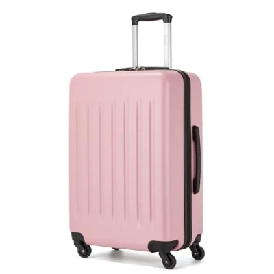 Image of Kono Medium Luggage 24&quot; Check in Lightweight Suitcase ABS Hardshell Travel Trolley case with 4 Spinner Wheels (Pink)
