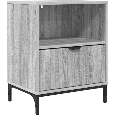 Image of vidaXL Bedside Table Grey sonoma 49 x 36 61 cm Engineered wood