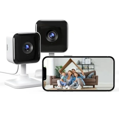 Image of GNCC Indoor Camera 1080P Security 2 Packs CCTV House Security, Home Camera, Motion/Sound Detection, Way Audio, Night Vision, Real Time Alert, SD&amp;Cloud, 2.4G WiFi
