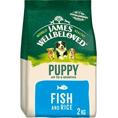 Image of James Wellbeloved Puppy Fish and Rice 2 kg Bag, Hypoallergenic Dry Dog Food
