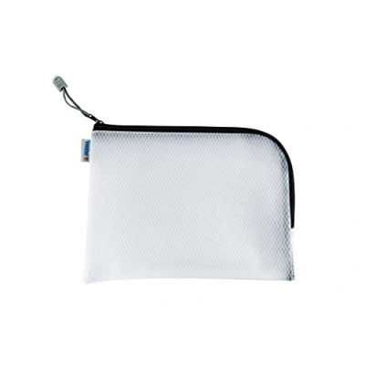 Image of HERMA 20021 Zip Toiletry bag A5, transparent (26 x 20 cm) small zippered travel pouch for cosmetics, liquids, make up, toothbrush, clear cosmetic with zipper in black
