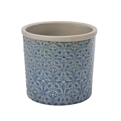 Image of Burgon &amp; Ball Glazed Pot Porto Large Dark Blue