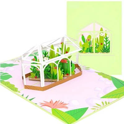 Image of PopLife Greenhouse Garden 3D Pop Up Card Mother&#039;s Day, Valentine&#039;s Day Gift, Surprise for a Gardener Perfect Plant Lovers, Mom, Sister, Wife, Daughter, Friend, Grandma