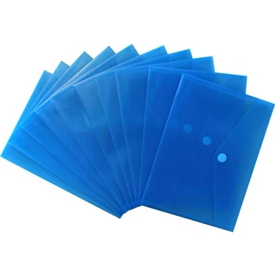 Image of HFP Exxo Document Holder with Velcro Fastening, A5, Landscape, Pack of 10, Polypropylene Plastic, 250 x 180 mm Transparent Blue