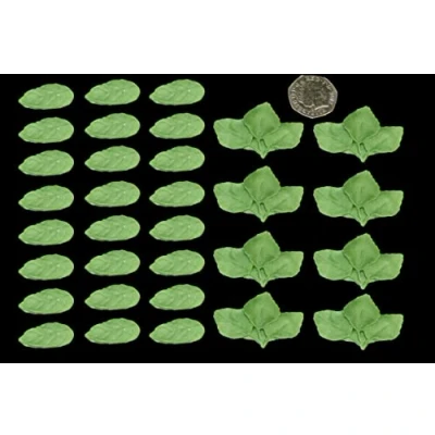 Image of 32 x 3D Edible Icing Leaves leaf Sugar Cupcake/Cake Decoration Toppers