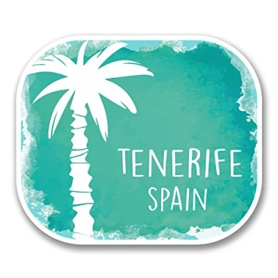 Image of 2 x 10cm Tenerife Spain Vinyl Sticker Decal Laptop Travel Luggage Canaries #6328 (10cm Wide 8.5cm Tall)