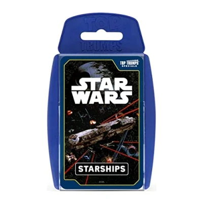 Image of Top Trumps Star Wars Starships Classics Card Game, Play with the Rebel X Wing, Imperial Destroyer and Fulminatrix, Educational for 2 plus players makes a great gift ages 6