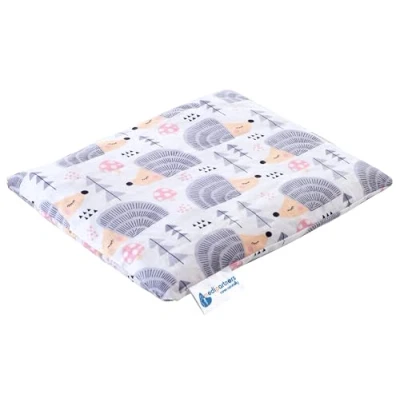 Image of Medi Partners Cherry Stone Cushion Large Heat Pillow 500 g Rectangle 20x25 cm Natural 100% Cotton + Cold Therapy Massage (Hedgehogs)