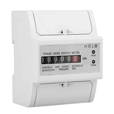 Image of 220V Digital 1 Phase 2 Wire 4P DIN Rail Electric Meter Electronic KWh Meter(20(80) A)
