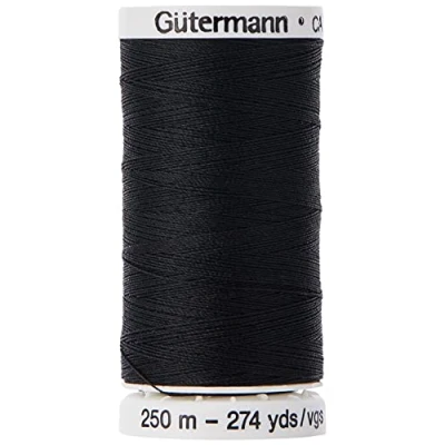 Image of Gutermann Sew All Thread, Polyester, Black, 250 m, 5.5x2.5x2.5 cm