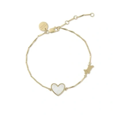 Image of RADLEY Women&#039;s Gold Plated Sterling Silver Genuine Mother of Pearl Heart &amp; Jumping Dog Bracelet RYJ3372
