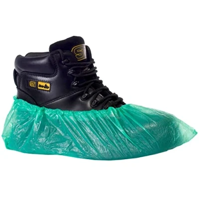 Image of Disposable Shoe Covers Blue Plastic Waterproof Overshoes Foot Covering Protectors Cleaning Accessories Carpets/Floors for Indoor/Outdoor Use (500, Green)
