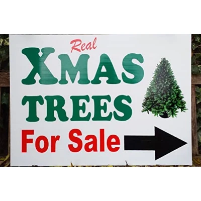 Image of Christmas Xmas Trees for Sale Signs seasonal business sign (A2, Arrow Right)