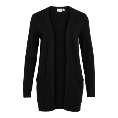 Image of VILA Viril OPEN L S NOOS Cardigan, Women&#039;s, Size: Small, Black