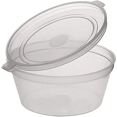 Image of PNW 50 X 2oz Sauce Pots with Hinged Lids Round Food Containers Deli Tubs,HSC 2