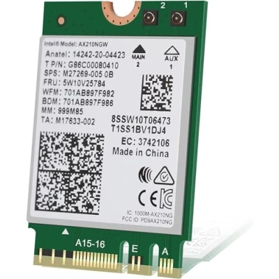 Image of Intel WiFi 6E AX210 (Gig+) Wireless Network Adapter No vPro, Bluetooth 5.2 AX210.NGWG Wi Fi