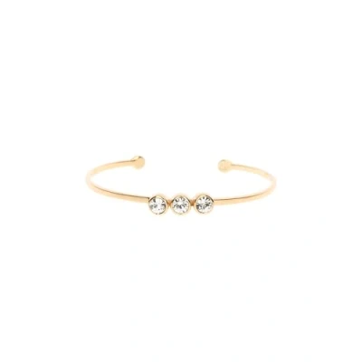 Image of Karen Millen Crystal Dot Cuff Bracelet For Women (Gold/Clear Crystal)