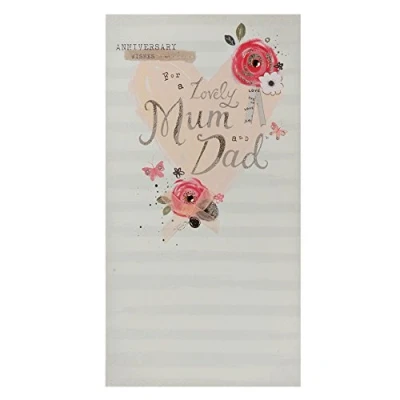 Image of Hallmark Anniversary Card For Mum And Dad &#039;Special Thanks Wishes&#039; Medium Slim