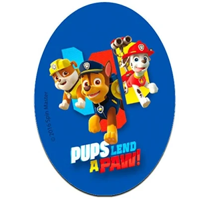 Image of Iron on Patches PAW Patrol &#039;Pups lend a Paw&#039; Blue 11 x 8 cm 2016 Spin Master Productions Inc. Application Embroided Patch Badges