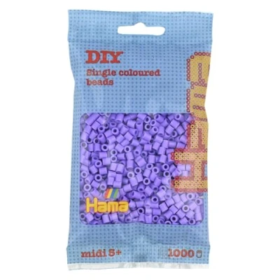 Image of Hama Beads Bag Approx. 1000 Midi Fuse Mosaic Decoration Arts &amp; Craft for Creative Children Ages 5+ Pastel Purple
