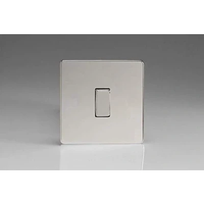 Image of Varilight 1G 1 or 2W 10A Switch Dimension Screwless Chrome XDC1S