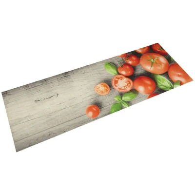 Image of vidaXL Kitchen Rug Washable Tomatoes 45x150 cm Velvet